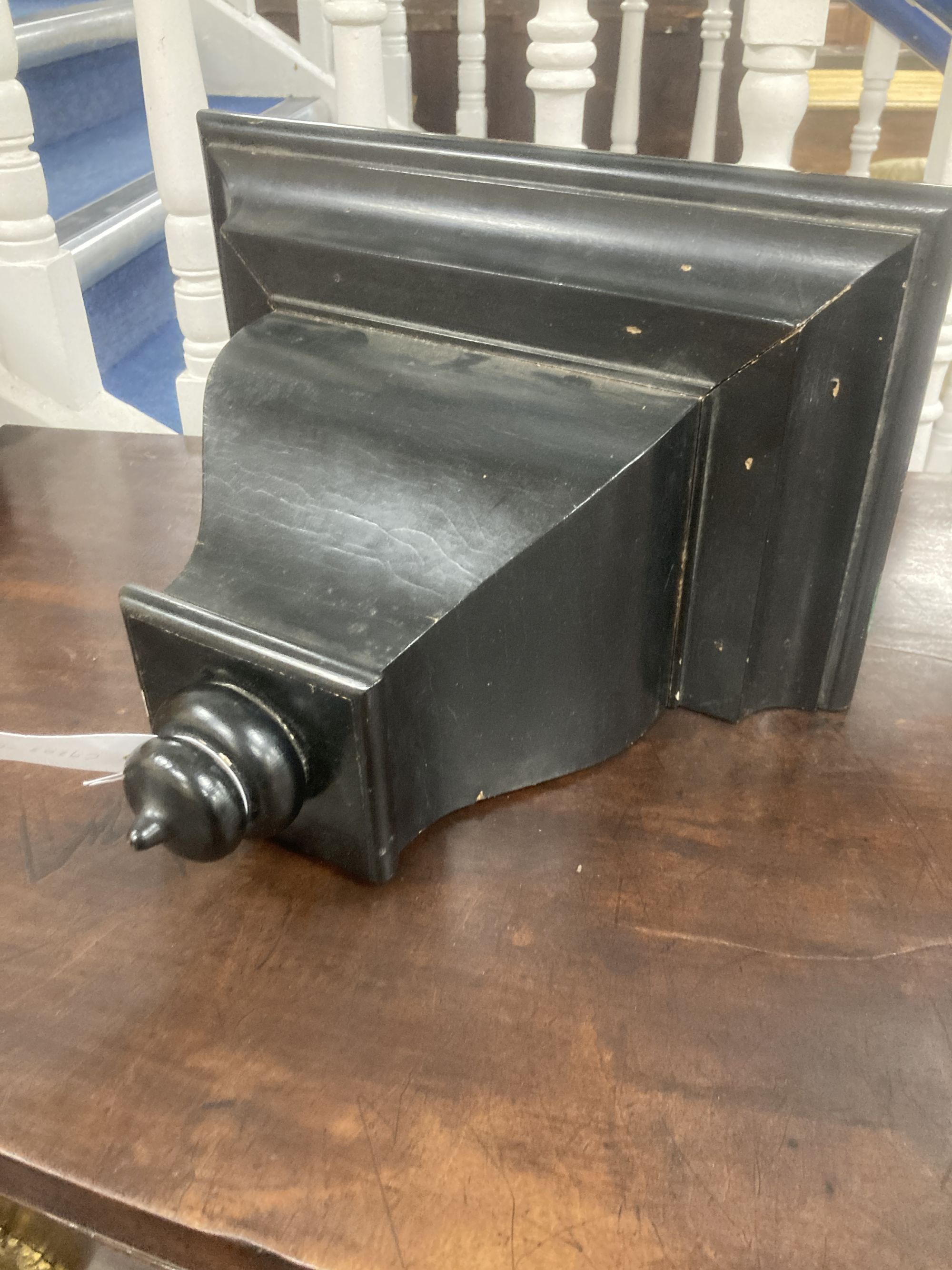 A Victorian ebonised wall bracket, width 40cm, depth 26cm, height 30cm